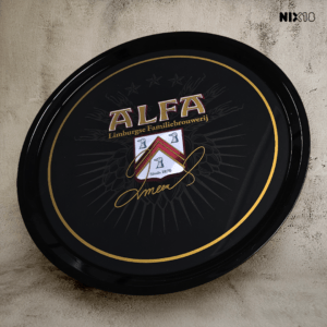 Alfa Bier dienblad - zwart rond dienblad