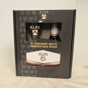 Cadeaupakket met cadeaubon Alfa Bier ter waarde van €25,-